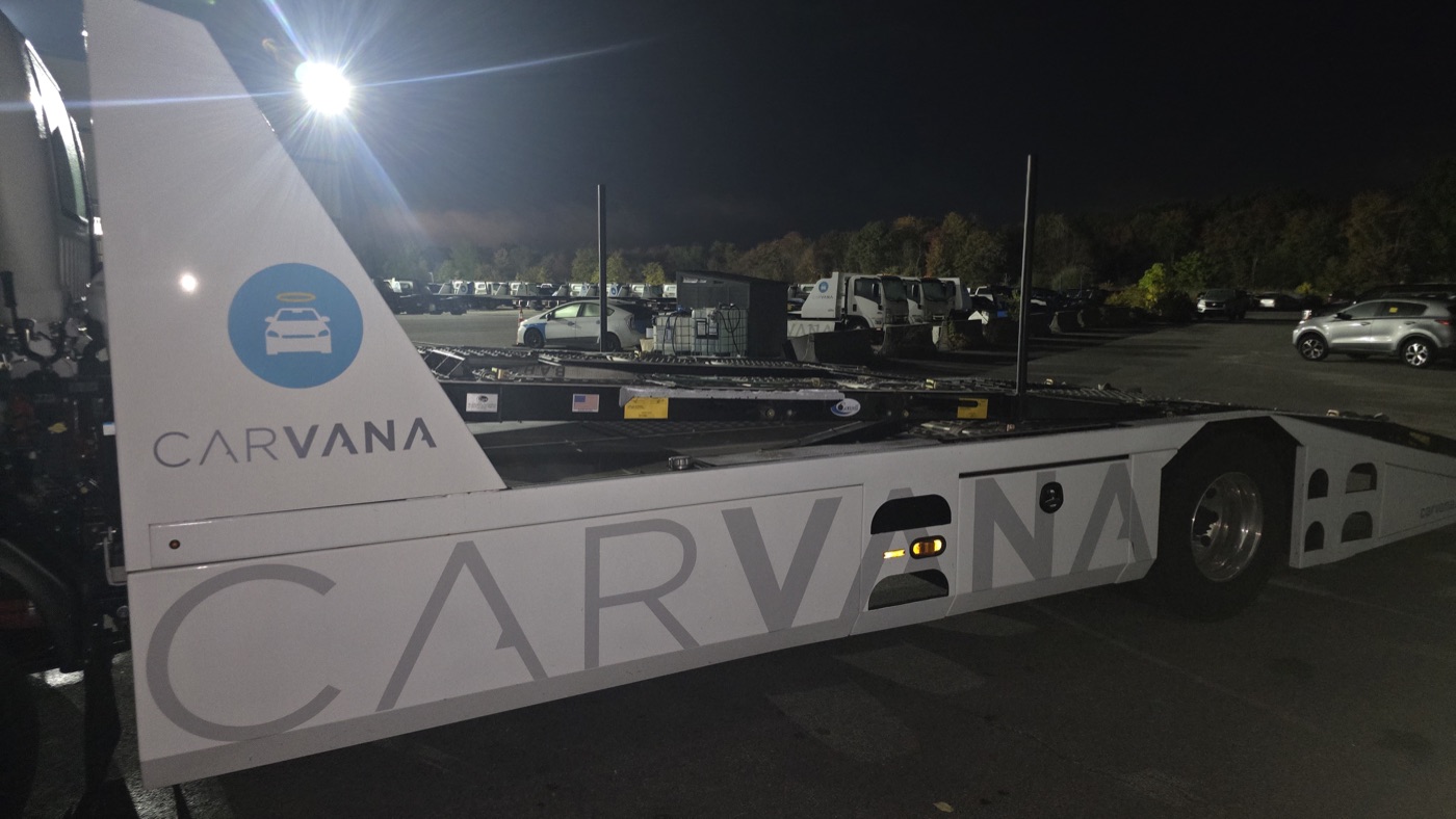 Commercial fleet vehicle detailed on site